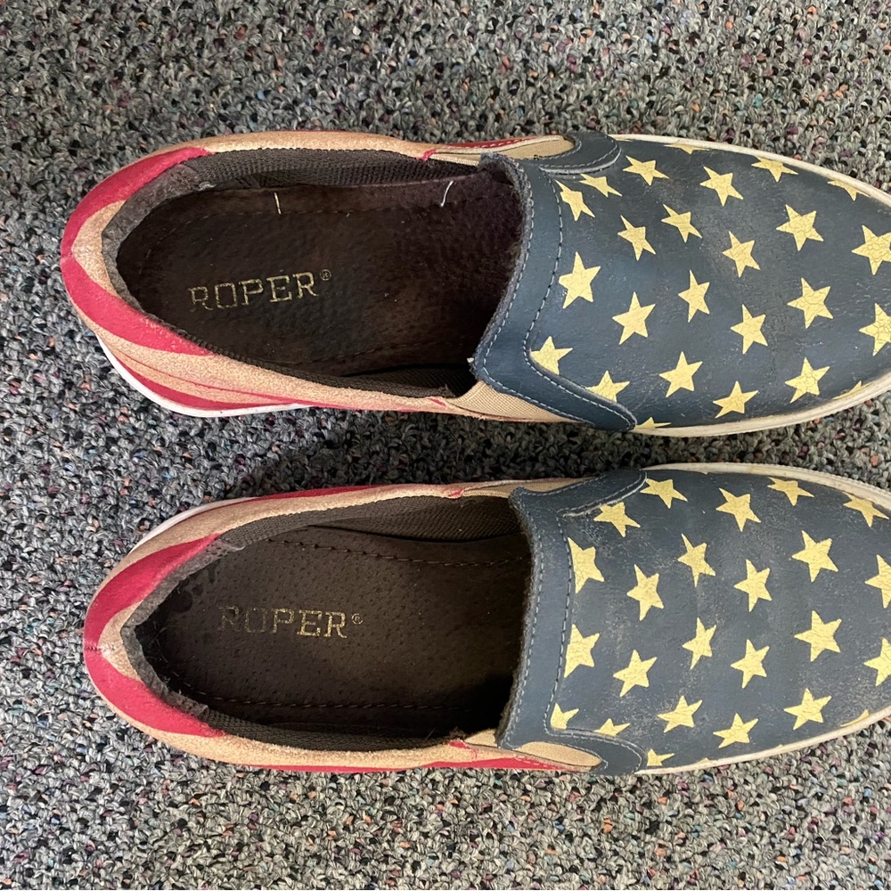 Roper Women's Navy Star Slip-On Sneakers